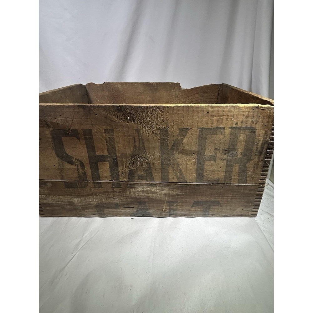 Vintage Diamond Crystal Shaker Salt Wooden Wood Crate Box Graphics! Advertising